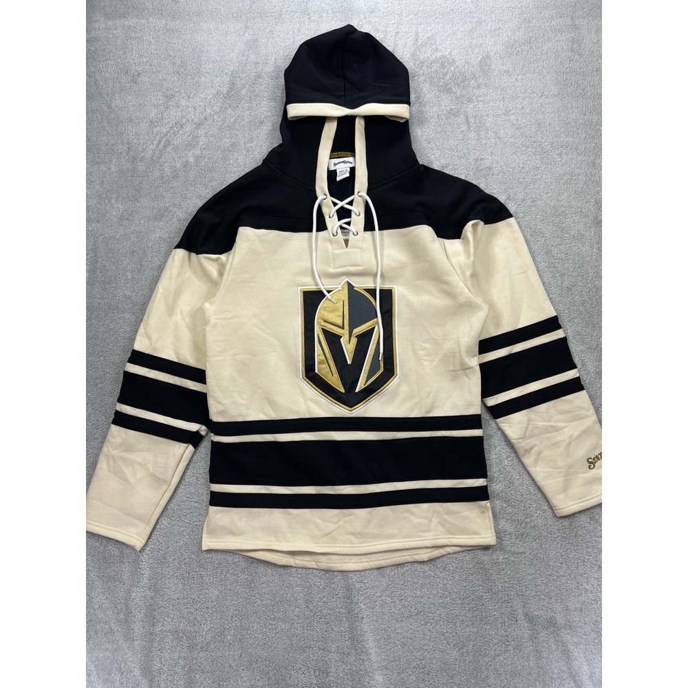 Vegas Golden Knights Lace Up Hoodie Men M Cream Jersey Style Station Casinos
